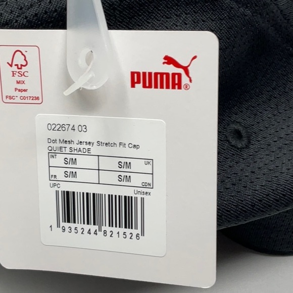 NWT Puma Golf gray/black stretch fit cap, size S/M - Picture 7 of 7